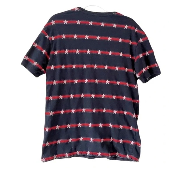 PacSun | Navy Blue Stars Stripes Short Sleeve Crew Neck Tee, Men's Medium - Picture 3 of 5